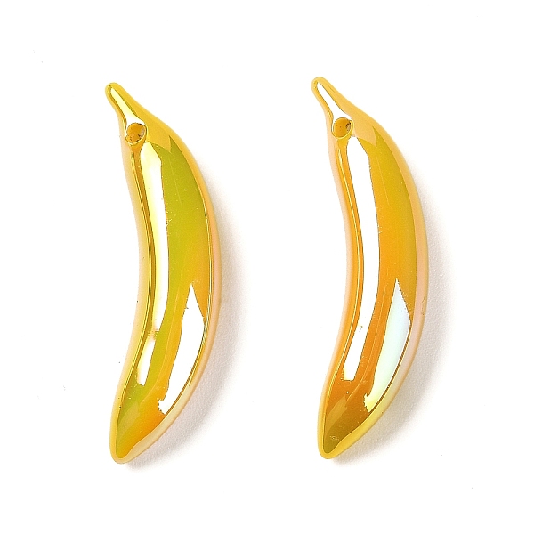 

PandaHall Acrylic Beads, UV Plating, Iridescent, Banana, Yellow, 47x12x9.5mm, Hole: 2.2mm Acrylic Banana Yellow