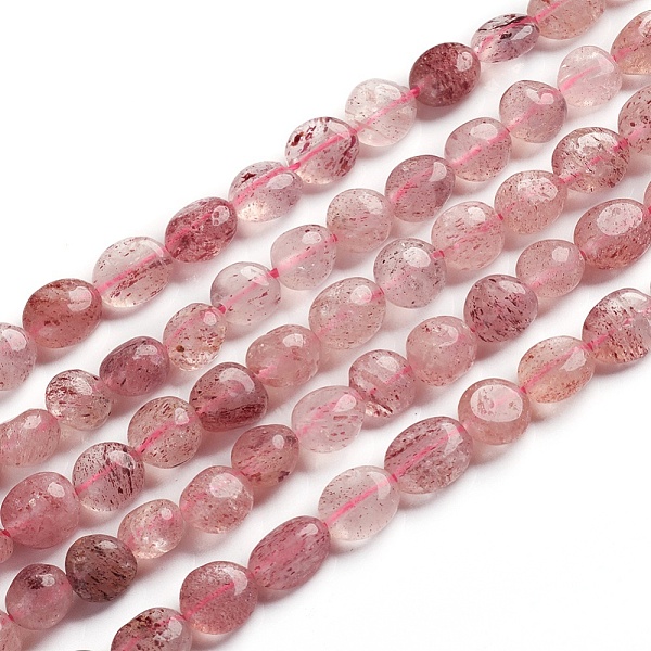 

PandaHall Natural Strawberry Quartz Beads Strands, Tumbled Stone, Nuggets, 6.5~9.5x5.5~7.5x3.5~5.5mm, Hole: 0.8mm, about 50pcs/Strand, 15.67...