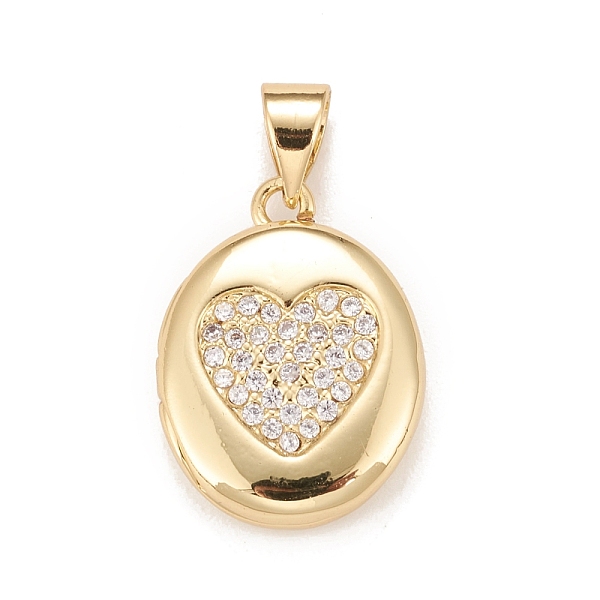 

PandaHall Brass Micro Pave Cubic Zirconia Locket Pendants, Photo Frame Charms for Necklaces, Real 18K Gold Plated, Lead Free & Cadmium Free..., Clear