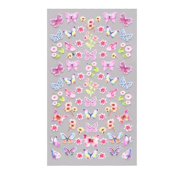 

PandaHall 5D Watermark Slider Gel Nail Art, Butterfly & Flower Nail Art Stickers Decals, for Nail Tips Decorations, Pearl Pink, 105x60mm...