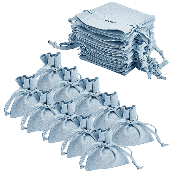 

PandaHall Microfiber Cloth Packing Pouches, for Jewerly, Drawstring Bags, Blue, 6.9~7.5x7.5x0.4cm Microfiber Blue