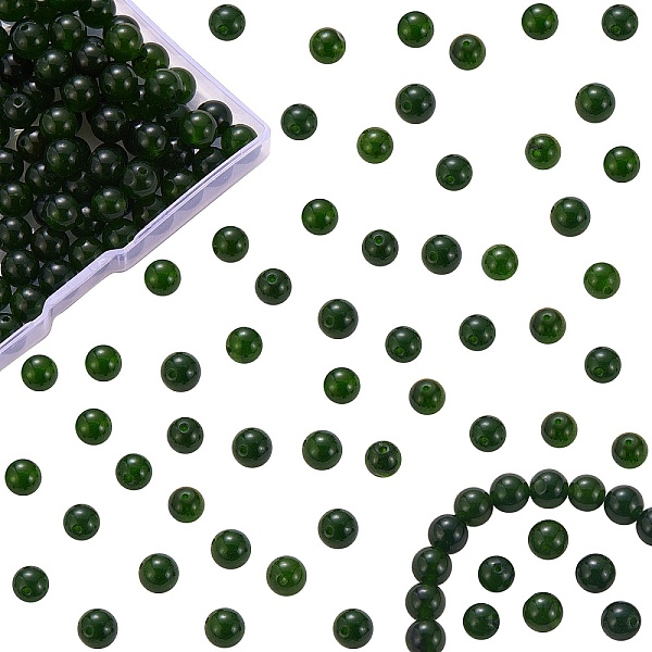 

PandaHall DIY Jewelry Bracelet Making Kits, 3 Strands 8mm Dyed Round Natural White Jade Beads and Flat Elastic Thread, Dark Slate Gray, 8mm...