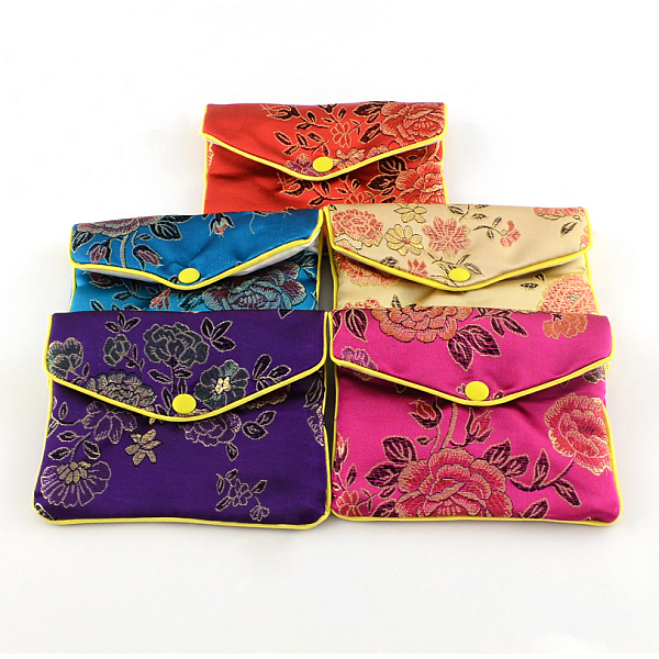 

PandaHall Rectangle Cloth Zip Pouches, Bag, Purse, Mixed Color, 10x12cm Cloth Multicolor