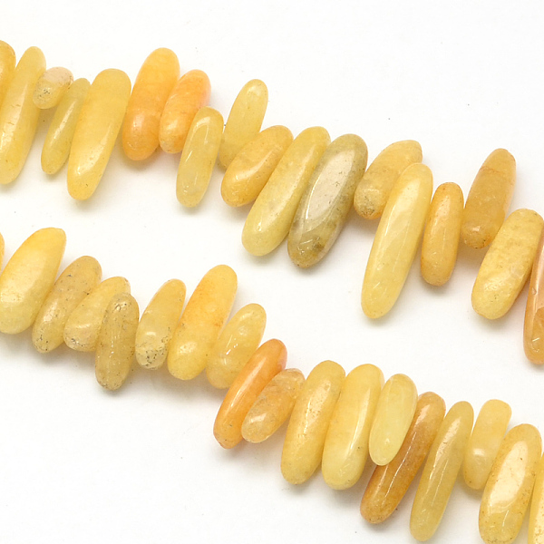 

PandaHall Natural Topaz Jade Stone Bead Strands, Chip, 13~22x6~9x4~9mm, Hole: 1mm, about 60pcs/strand, 15.7 inch Topaz Jade Chip