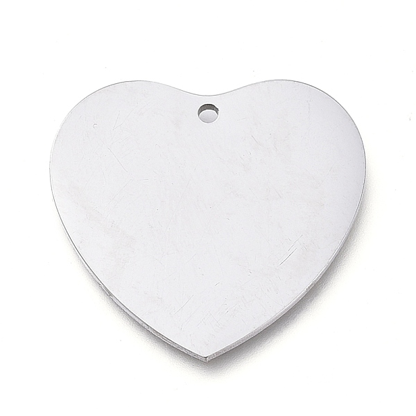 PandaHall 304 Stainless Steel Pendants, Manual Polishing, Stamping Blank Tag, Laser Cut, Heart, Stainless Steel Color, 19.2x20x0.8mm, Hole...