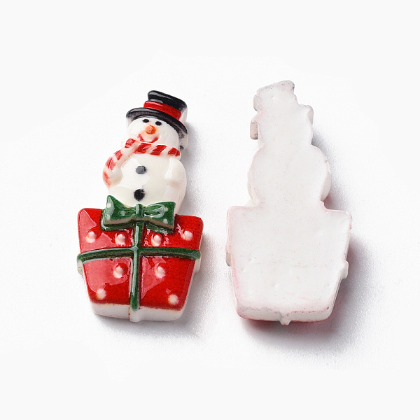 

PandaHall Opaque Resin Cabochons, Christmas Style, Snowman, Red, 37x18x5.5mm Resin Snowman Red