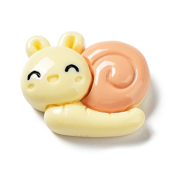 

PandaHall Opaque Resin Cute Insect Cabochons, with Enamel, Snail, Light Salmon, 16.5x20x8mm Resin Insects