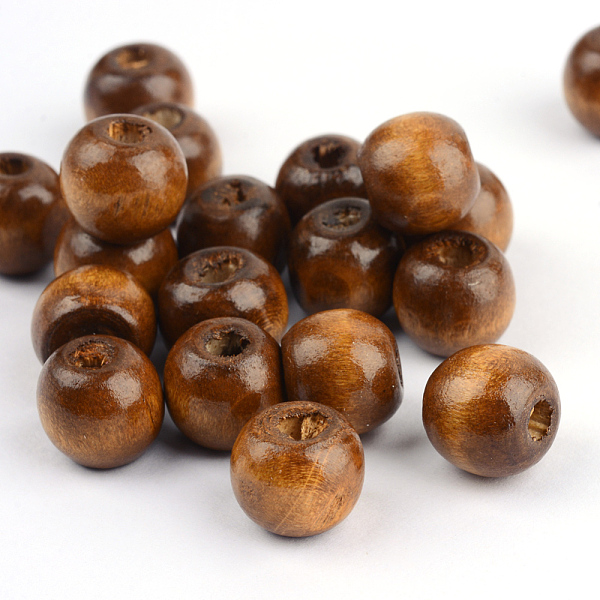 

PandaHall Natural Wood Beads, Bright Color, Round, Dyed, Saddle Brown, 8x7mm, Hole: 3mm, about 6000pcs/1000g Wood Round Brown