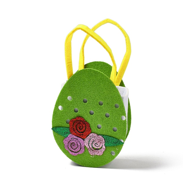 

PandaHall Non-woven Fabrics Easter Egg Candy Bag, with Handles, Gift Bag Party Favors for Kids Boys Girls, Yellow Green, 22.5x12x6.3cm Cloth...