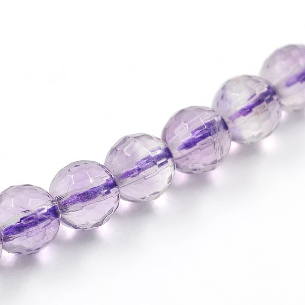 

PandaHall Natural Amethyst Round Bead Strands, Faceted, 6mm, Hole: 1mm, about 73pcs/strand, 16.14 inch Amethyst Round