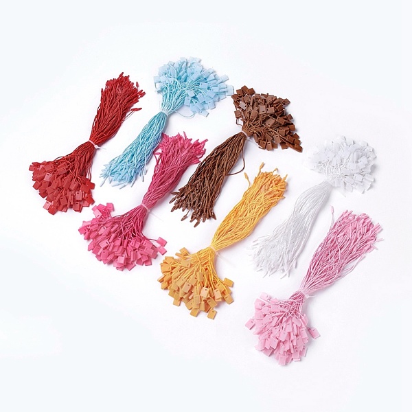 

PandaHall Polyester Cord with Seal Tag, Plastic Hang Tag Fasteners, Mixed Color, 185~195x1mm, about 850pcs/bag Plastic Multicolor