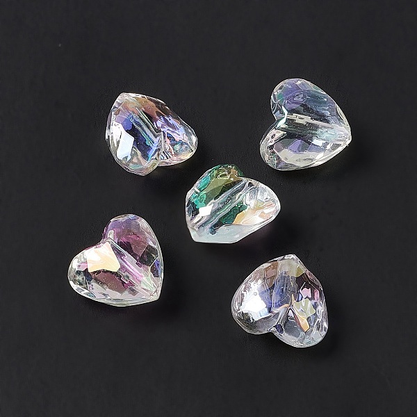 

PandaHall Transparent Acrylic Beads, AB Color, Faceted Heart, Clear AB, 16.5x18.5x11mm, Hole: 2.8mm Acrylic Heart White
