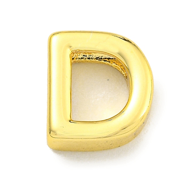 

PandaHall Brass Beads, Real 18K Gold Plated, Letter D, 8x7x3mm, Hole: 1.8x1mm Brass Letter D