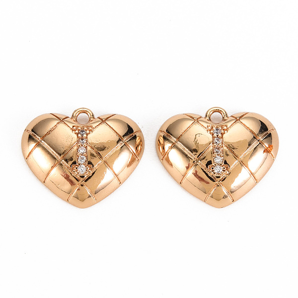 

PandaHall Brass Micro Pave Clear Cubic Zirconia Pendants, Nickel Free, Real 18K Gold Plated, Heart with Word, Letter.I, 12x15x3.5mm, Hole...