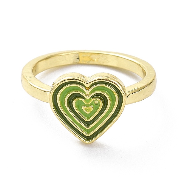 

PandaHall Heart Alloy Enamel Finger Rings, Light Gold, Light Green, 2mm, US Size 7 1/4(17.5mm) Alloy