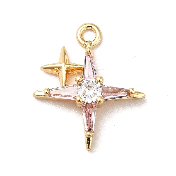 

PandaHall Brass Cubic Zirconia Pendants, Real 18K Gold Plated, Sparkling Star Charm, Lavender Blush, 16x14x3mm, Hole: 1.6mm Brass+Cubic...