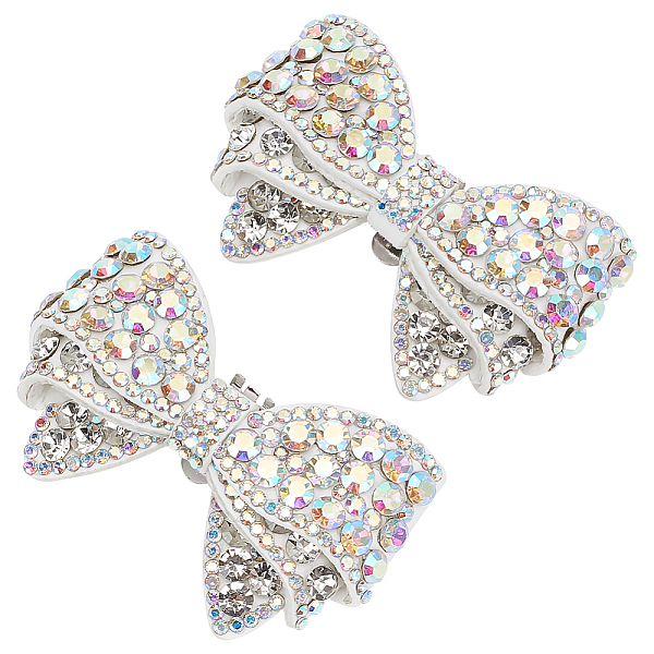 US 2Pcs Bowknot Rhinestone Iron Shoe Decorations