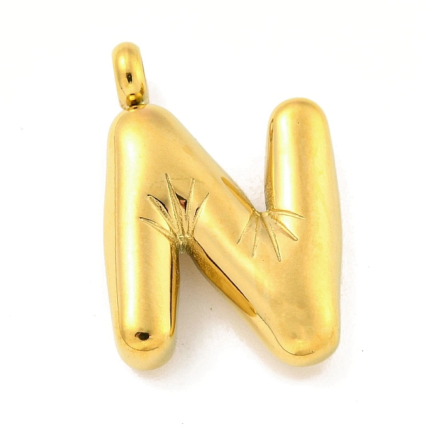 

PandaHall Ion Plating(IP) 304 Stainless Steel Pendants, Letter Charm, Golden, Letter N, 23.5x16.5x5.5mm, Hole: 3mm 304 Stainless Steel...