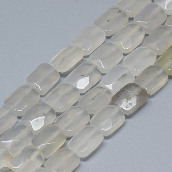 

PandaHall Natural White Agate Bead Strands, Faceted, Rectangle, 11x8x5mm, Hole: 1mm, about 18pcs/strand, 7.8 inch Natural Agate Rectangle
