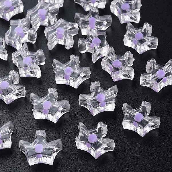 

PandaHall Transparent Acrylic Beads, Bead in Bead, Crown, Lilac, 14x17.5x7mm, Hole: 2mm, about 581pcs/500g Acrylic Crown Purple