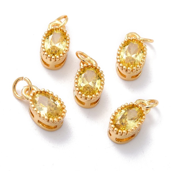 

PandaHall Real 18K Gold Plated Brass Inlaid Cubic Zirconia Charms, with Jump Ring, Long-Lasting Plated, Oval, Yellow, 9.5x5x4mm, Jump Ring...