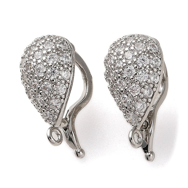 

PandaHall Brass Micro Pave Clear Cubic Zirconia Twister Clasps, Cadmium Free & Lead Free, Teardrop, Long-Lasting Plated, Platinum...