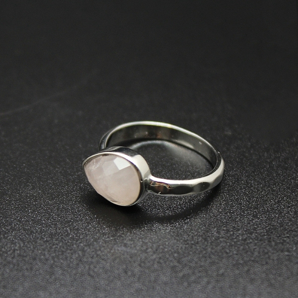 

PandaHall Natural Rose Quartz Teardrop Open Cuff Rings, Platinum Brass Ring, US Size 8(18.1mm) Rose Quartz Teardrop