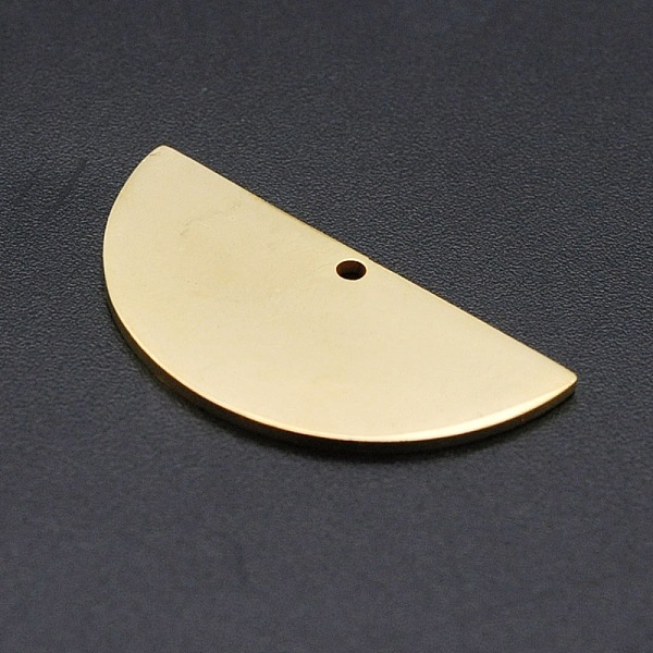 

PandaHall 201 Stainless Steel Semi Circle Pendants, Laser Cut, Half Round, Golden, 15x30x1mm, Hole: 1.6mm 201 Stainless Steel Half Round