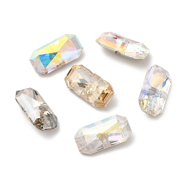 

PandaHall K5 Glass Rhinestone Buttons, Back Plated, Faceted, Rectangle, Mixed Color, 16x8x6mm, Hole: 1mm Glass Rhinestone Rectangle..., Multicolor