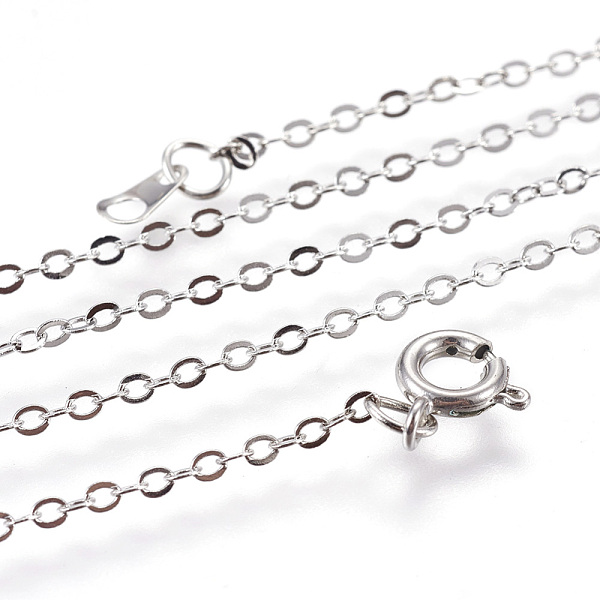 

PandaHall Brass Cable Chain Necklaces, Nickel Free, Platinum, 18 inch, 2x1.5mm Brass