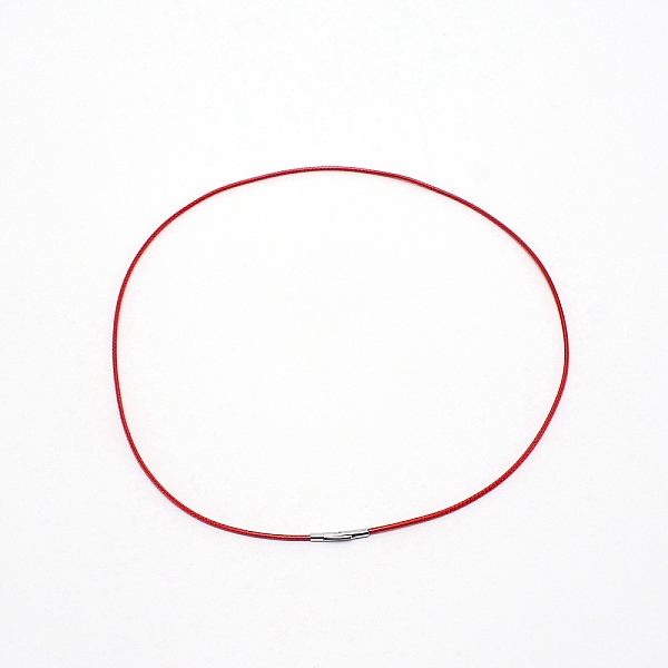 

PandaHall Polyester Waxed Cords Necklace Making, with 304 Stainless Steel Bayonet Clasps, Stainless Steel Color, Red, 56x0.2cm 304 Stainless...