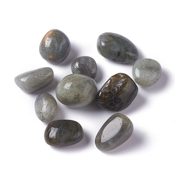 PandaHall Natural Labradorite Beads, Tumbled Stone, Healing Stones for 7 Chakras Balancing, Crystal Therapy, Meditation, Reiki, Vase Filler...