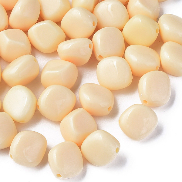

PandaHall Opaque Acrylic Beads, Nuggets, PeachPuff, 15.5x14x11mm, Hole: 1.8mm, about 380pcs/500g Acrylic Nuggets Brown