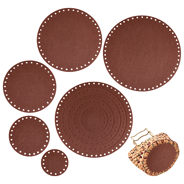 

PandaHall PH 10pcs 5 Sizes Felt Basket Bottom, 3.9~11.8 Inch Flat Round Circle Blank Crochet Basket Fabric Base for DIY Basket Crochet..., Brown