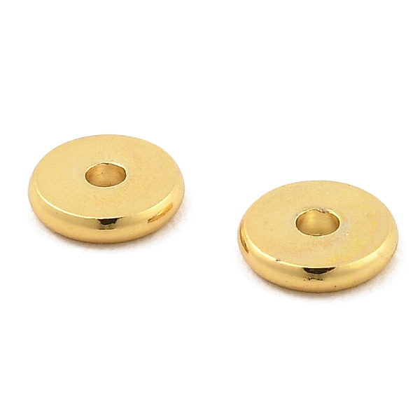 

PandaHall Brass Spacer Beads, Flat Round/Disc, Real 18K Gold Plated, 6x1mm, Hole: 1.5mm Brass Disc