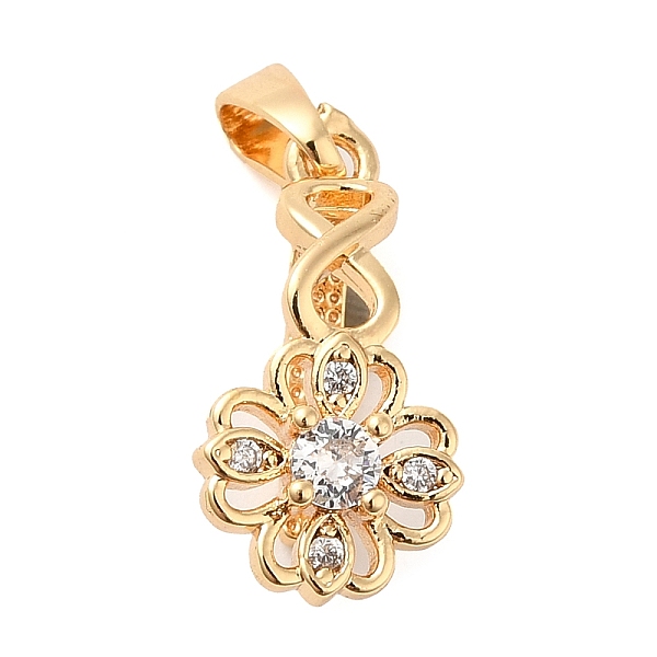 

PandaHall Brass Ice Pick Pinch Bails, with Clear Cubic Zirconia, Flower, Real 18K Gold Plated, 18x9x8.5mm, Hole: 5x3mm, Pin: 0.8mm...