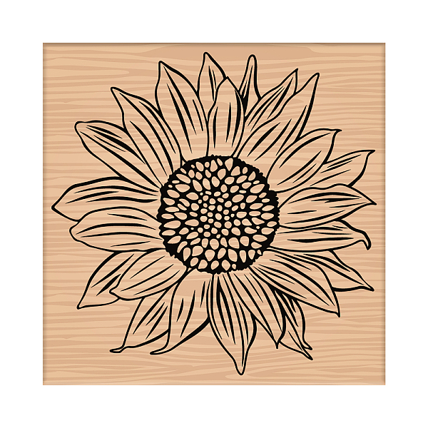 

PandaHall CRASPIRE Wooden Rubber Stamp Sunflower Decorative Wood Stamps Vintage Wood Mounted Rubber Stamps for Card Making DIY Art Crafts...