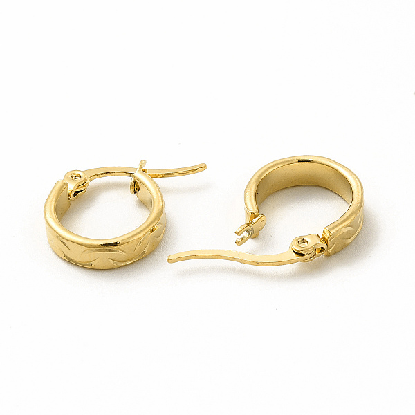 

PandaHall 201 Stainless Steel Grooved Hoop Earrings with 304 Stainless Steel Pins for Women, Golden, 27x29x2mm, Pin: 0.6x1mm 201 Stainless...
