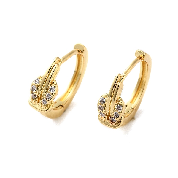 

PandaHall Clear Cubic Zirconia Kont Hoop Earrings, Rack Plating Brass Jewelry for Women, Lead Free & Cadmium Free, Real 18K Gold Plated...