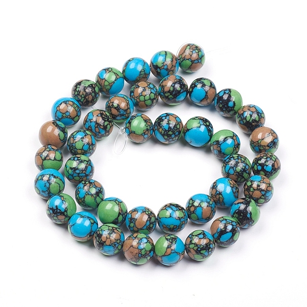 

PandaHall Synthetic Turquoise Beads Strands, Dyed, Round, Colorful, 4mm, Hole: 0.8mm, about 90pcs/strand, 15.7 inch(40cm) Synthetic...