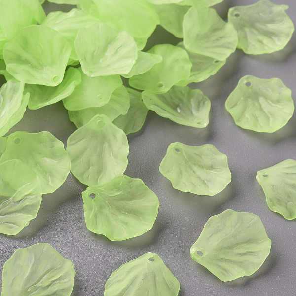 

PandaHall Transparent Frosted Acrylic Pendants, Petaline, Green Yellow, 19.5x16.5x4mm, Hole: 1.5mm Acrylic Petaline