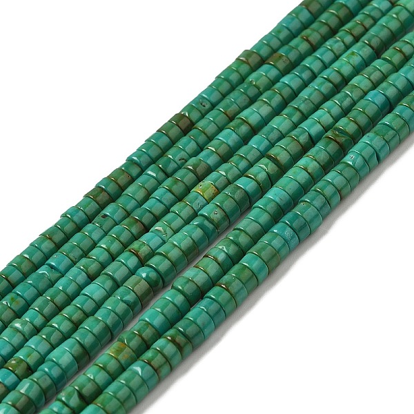 

PandaHall Natural Howlite Beads Strands, Flat Round/Disc, Dyed, Heishi Beads, Sea Green, 4~4.5x2~3mm, Hole: 1mm, about 161~173pcs/strand...