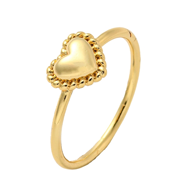 

PandaHall Rack Plating Brass Heart Finger Rings for Women, Long-Lasting Plated, Cadmium Free & Lead Free, Real 18K Gold Plated, Inner...