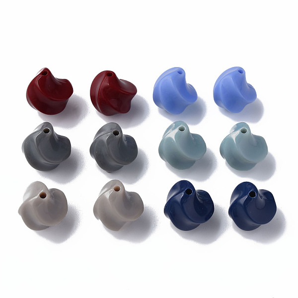 

PandaHall Opaque Acrylic Beads, Twist, Mixed Color, 14.5x14x14mm, Hole: 1.6mm, about 390pcs/500g Acrylic Twist Multicolor