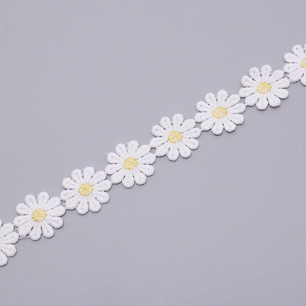 

PandaHall Polyester Lace Trim, Daisy Pattern, Yellow, 1 inch(25mm) Polyester Yellow