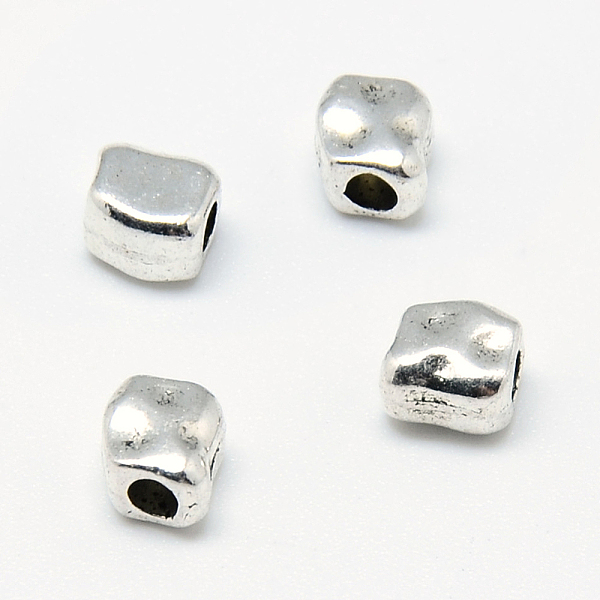 

PandaHall Tibetan Style Alloy Spacer Beads, Cuboid, Lead Free & Cadmium Free, Antique Silver, 5x4.5x3.5mm, Hole: 1.5mm, about 2152pcs/690g...