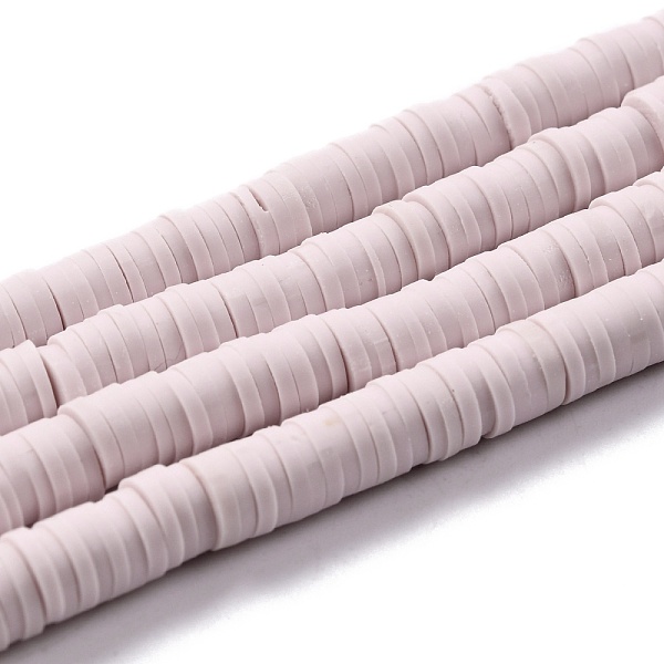 

PandaHall Handmade Polymer Clay Bead Strands, Heishi Beads, Disc/Flat Round, Lavender Blush, 6x0.5~1mm, Hole: 2mm, about 320~447pcs/strand...