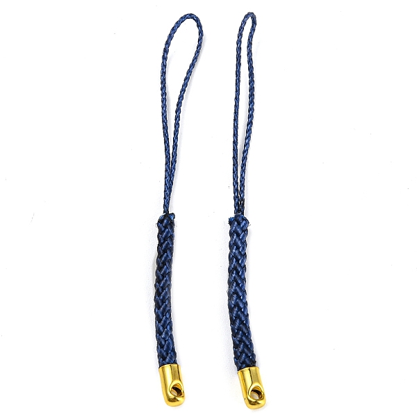 

PandaHall Polyester Cord Mobile Straps, with Golden Plated Iron Findings, Prussian Blue, 7.6~8.1cm Polyester