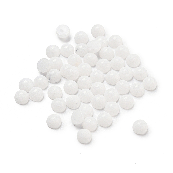 

PandaHall Natural White Jade Cabochons, Half Round, 3x1.5mm White Jade Half Round