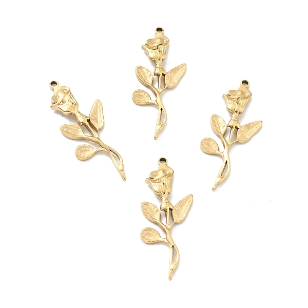

PandaHall Ion Plating(IP) 304 Stainless Steel Glaze Manual Polishing Pendants, Rose, Golden, 26x11.5x1.5mm, Hole: 1.2mm 304 Stainless Steel...